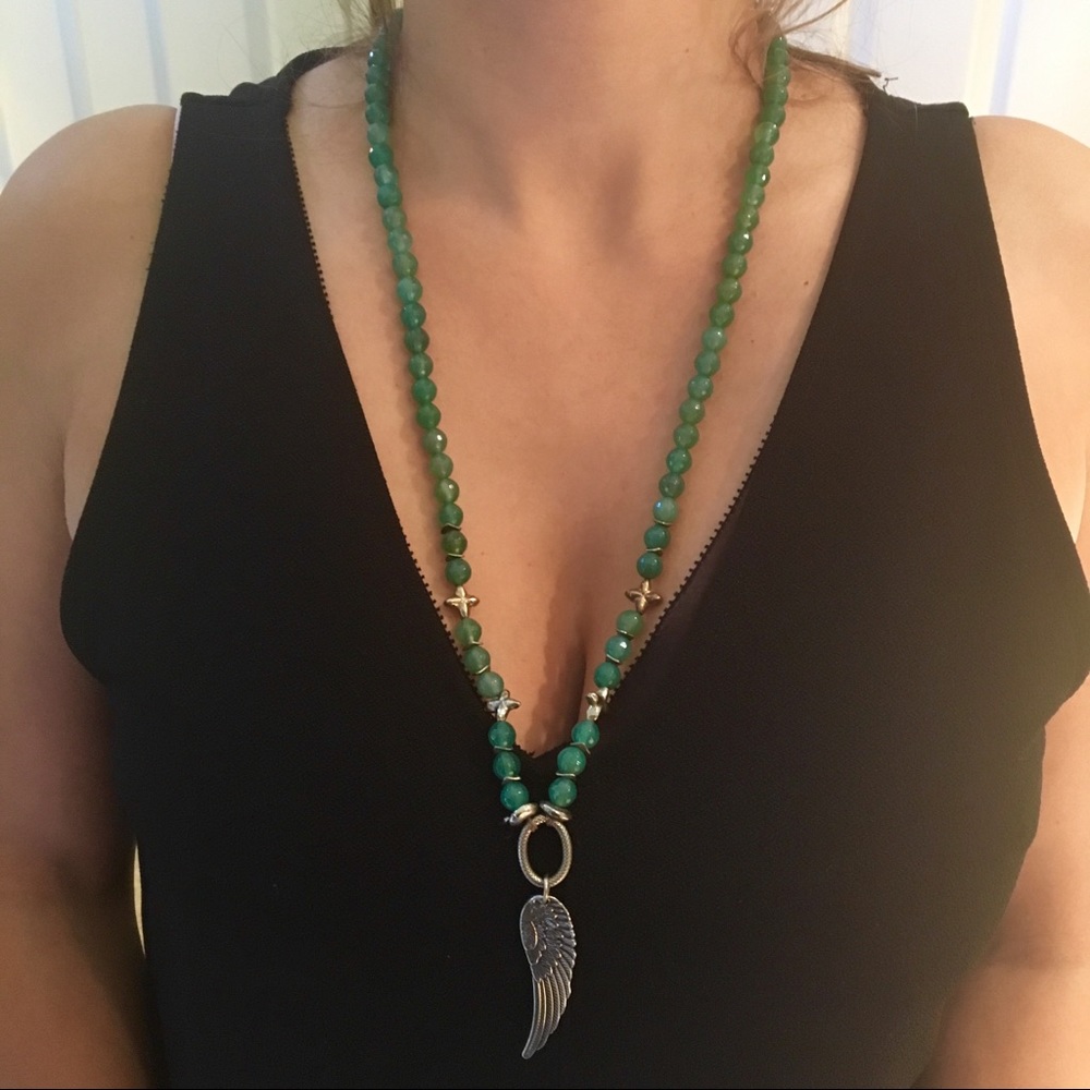 Green Aventurine Mala Style Necklace
